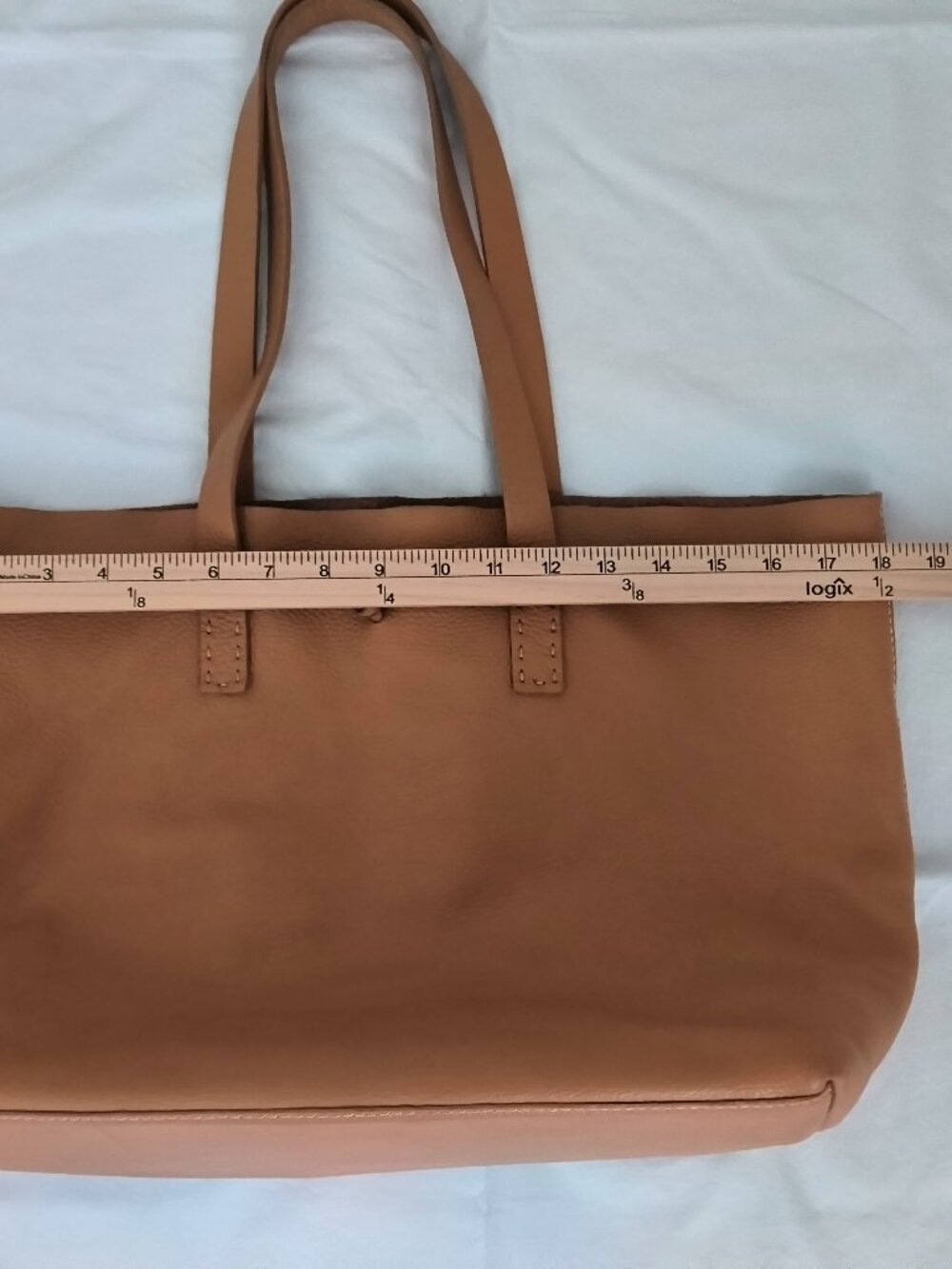 brown leather tote bag, made in Italy - Picture 3 of 7